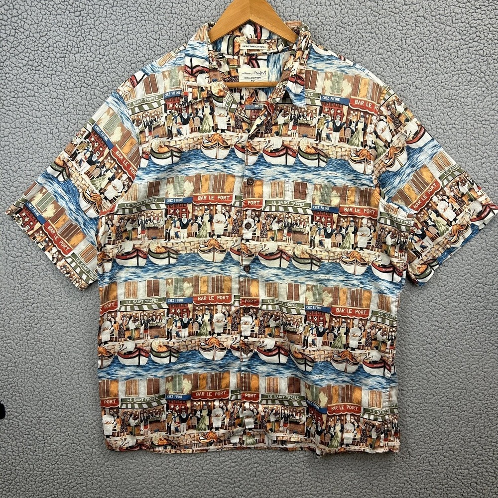 Reyn Spooner Casual Button-Down French‎ Bistro Mens Multi-Color 3XL Egyptian